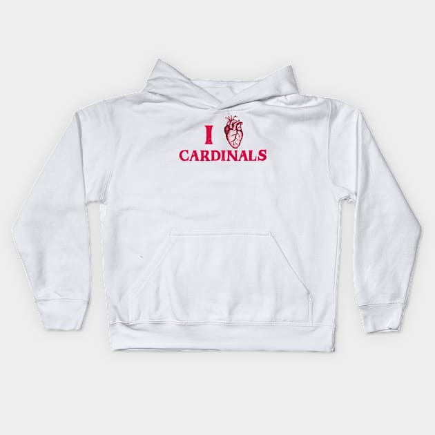 I HEART CARDINALS - CARDINALS FAN Kids Hoodie by HamzaNabil